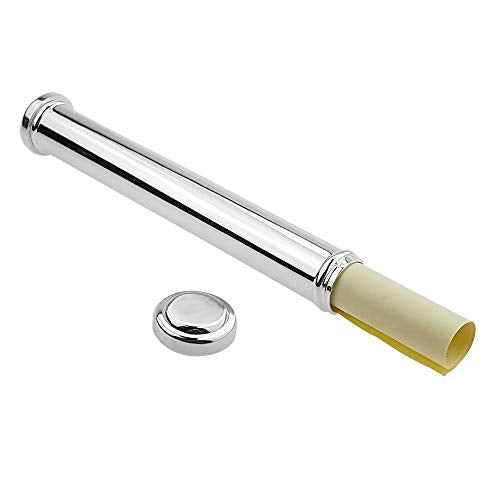 silver scroll holder with stand for wedding decoration, metal Brackets birth certificate holder for baby keepsake gift, silver poster storage tube, graduation diploma scroll case display stand