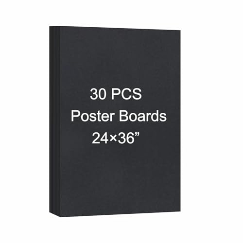 24¡±¡¿36¡± Large Poster Board 30pcs Black Poster Paper Poster Board Bulk suitable for DIY, Crafts, Signs Project Presentations, Drawing and School Supplies,250GSM Thickness Blank Posterboard