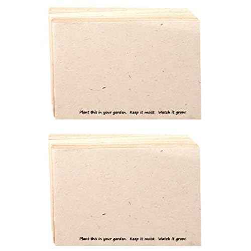 Handmade Seeded Plantable Recycled Note Paper 100 Sheets Each 6 x 4 Inches (2-Pack)