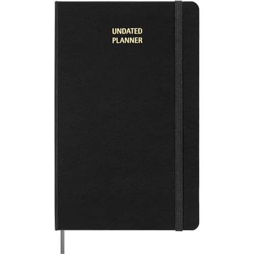 Moleskine Classic Weekly Undated Planner, Hard Cover, Large (5" x 8.25"), Black, 288 pages