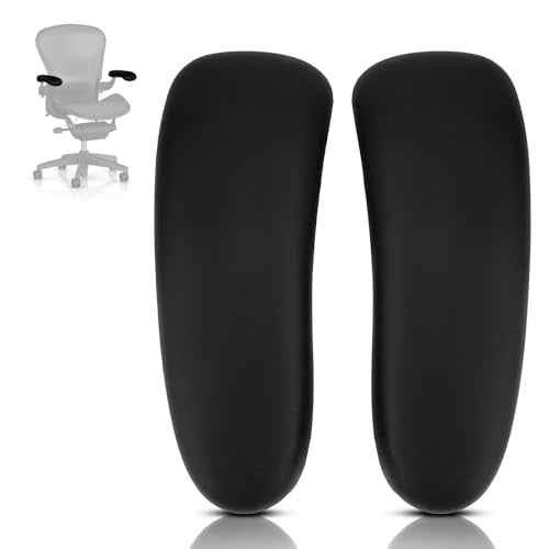 Chair Armrest Replacement Arm Pads Caps for Herman Miller Remastered Aeron Chair ? Compatible with Remastered Version Only, Black 1 Pair(Not for Classic Aeron)