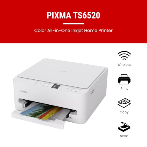 Canon PIXMA TS6520 Wireless Color Inkjet Printer with Duplex Printing & OLED Display