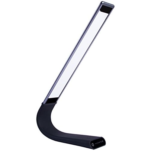 Luxe Cordless Eye Friendly LED Desk Lamp, USB Rechargeable, Up to 40 Hours of Continuous Light, Touch Control, 6 Brightness Levels, 3 Light Modes, 360 Adjustable Modern Design, Portable (Space Gray)