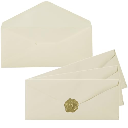 Toperd Cream Color #10 Business Envelopes Pack of 50 with Self-Seal Closure