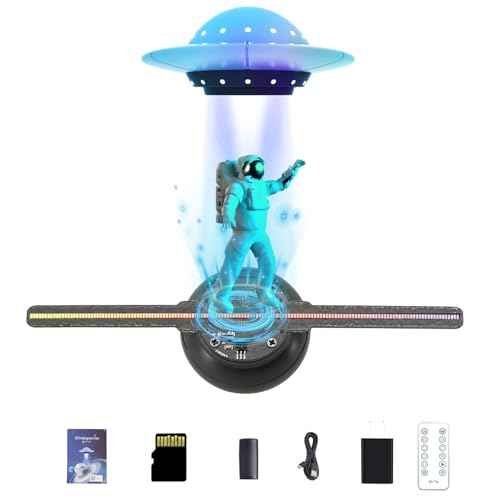 3DHologram Fan,Picture Fan Spinner with Bluetooth +Remote ,Hologram Projector HD LED with 700 Video Library ,Holographic Fan for Halloween,Home Decorations,Anime character projection,Parties