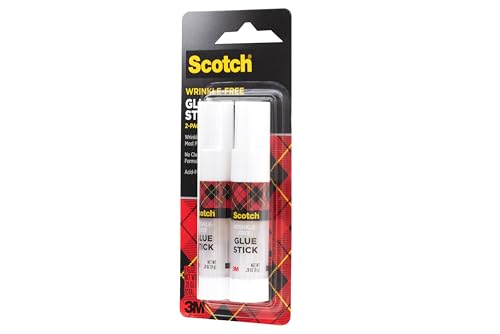 Scotch 2-Pack Wrinkle-Free Glue Sticks .27 oz - Strong, Fast Bonding, No Mess