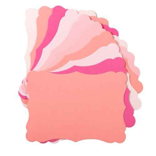 50 Pack Blank Kraft Cards Cardstock Thick Paper Brown Greeting Cards for DIY Gift Card Menus, Baby Shower and Wedding Invitations (Pink, 5 Colors, 5x7IN)