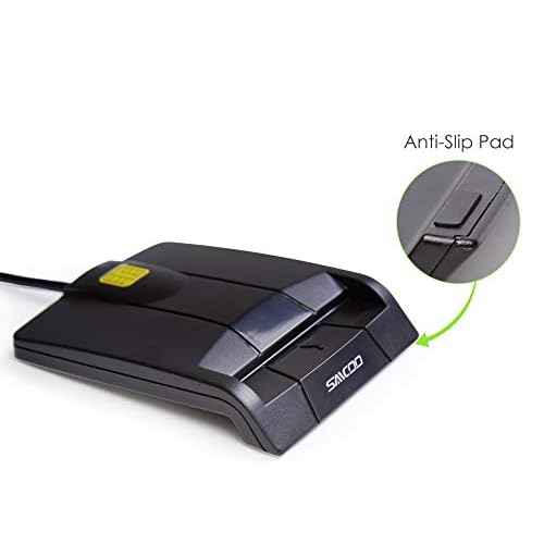 SAICOO Type C Smart Card Reader DOD Military USB-C Common Access CAC Card Reader, Compatible with Windows (32/64bit) XP/Vista/ 7/8/10, Mac OS X