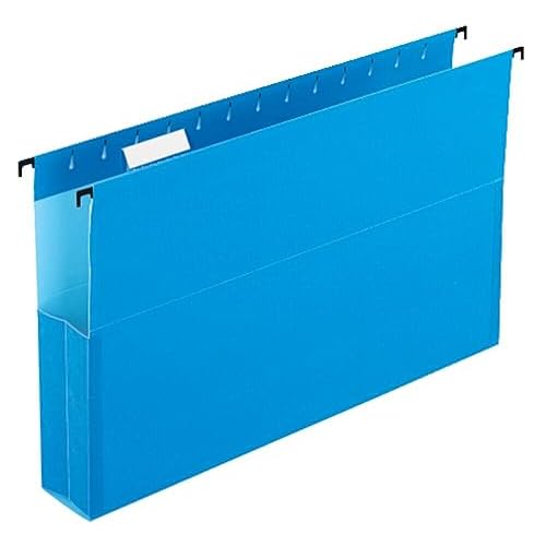 Pendaflex SureHook Reinforced Hanging Box File, 2", Legal, Blue, 1/5 Cut, 25 per box (59302EE)