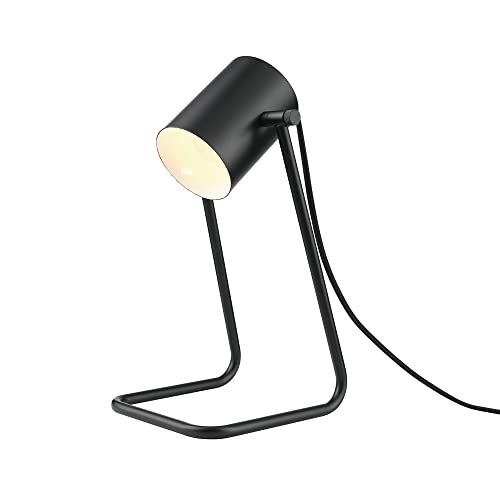 GLOBE Electric 52299 Sahara 14" Desk Lamp, Matte Black, Swing Shade, in-Line On/Off Rocker Switch