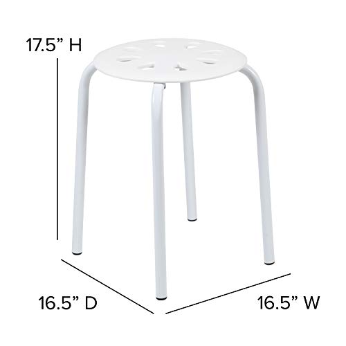 Emma + Oliver 5-Pack Plastic Nesting Stack Stools, 17.5in Seat
