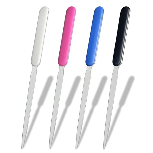 4 Pack Stainless Steel Letter Openers with Ergonomic Handles - Office Mail Cutters