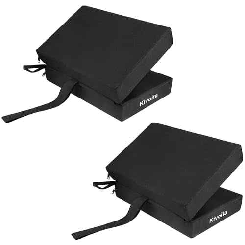 Airplane Seat Cushions 2 Pack, Travel Seat Cushion 16.8 * 13 * 2 inches with Handle, Foldable & Portable for Travel and Outdoor Use (Black)