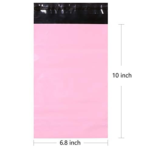 6.8 x 10 inch Pink Poly Mailer Envelopes Shipping Bags with Self Adhesive Strip, Waterproof and Tear-Proof Postal Bags, Pack of 50