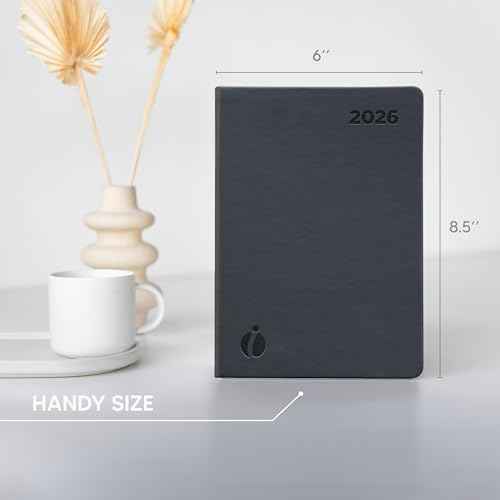 Inamio 24 Hourly Planner 2026 ? 24 Hour Weekly and Monthly Appointment Book 2026 ? Hardcover, Japanese Design ? Minimalist Teacher and Annual Planner with Time Slots ? 6 x 8.5