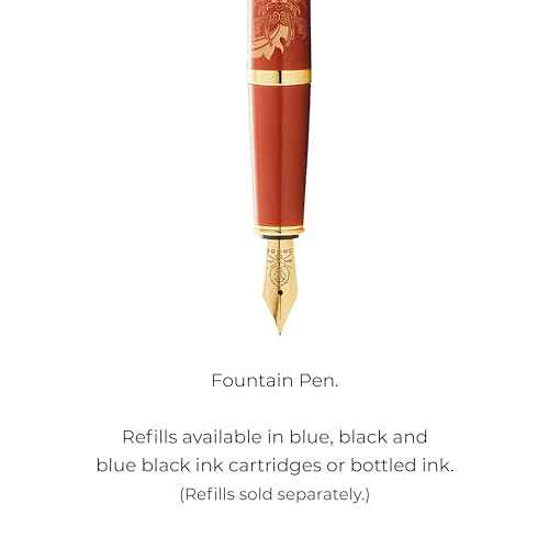 Cross Bailey Light Year of The Dragon Polished Amber Resin and Gold Tone Fountain Pen