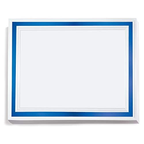 PaperDirect Pristine Specialty Certificates, 50 Sheets of 38lb White Paper, 8¨ö" x 11", Blue Bold Foil Border, Perfect for Awards, Students, Employees, Volunteers, Course Completion, Diplomas