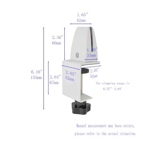Desk Divider Clamp For 1/8" To 0.51" Panel, Adjustable Desk Partition Clamp For 0.32" To 2.04" Desktop, Standing Desk Accessories For Desk Privacy Folders, White Sneeze Guard Holder 4-pack