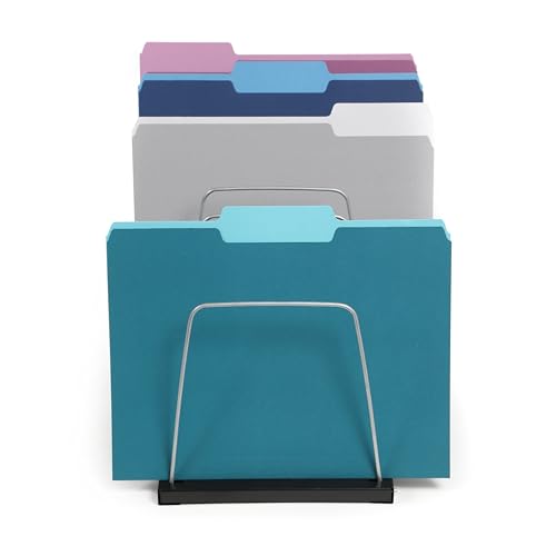 Huron Steel Wire Adjustable Vertical 8-Slot Desk File BinderOrganizer Storage
