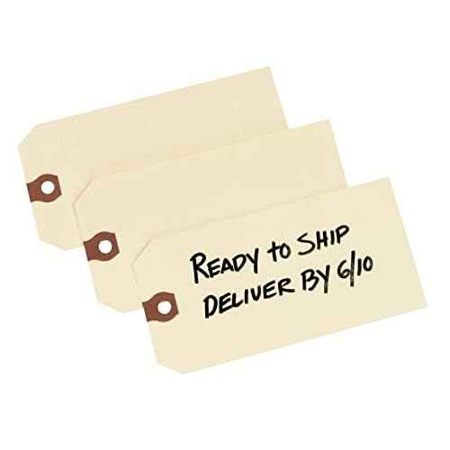 Avery unstrung Shipping Tags, 11.5 pt. Stock, 6-1/4" x 3-1/8", 1,000 Manila Hang Tags (12308)