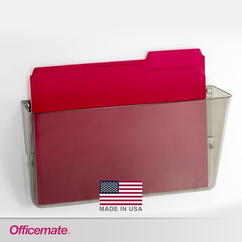 Officemate Letter-Size Wall File Organizer, Wall-Mountable Plastic Document Holder for Office & Home