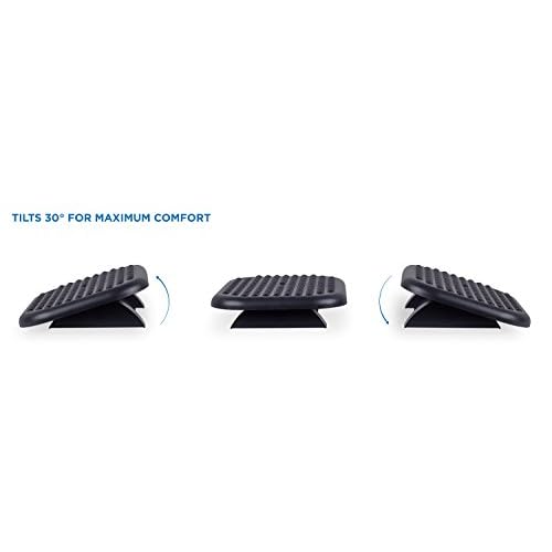 Mount-It! Ergonomic Foot Rest Under Desk | Adjustable Tilt Footrest with Textured Massage Surface | Work Footstool Under Office Desk Foot Support - Black