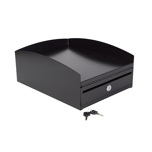Huron Locking Desktop Inbox Tray, Black Commercial Grade Steel
