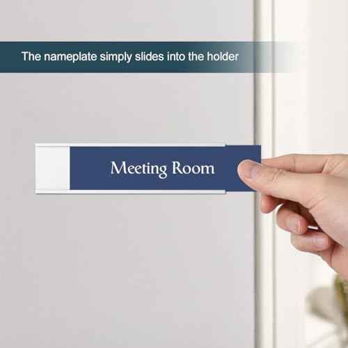 Lenink 6 Pack Name Plate Holder, Wall Mount Office Door Name Plate Holder for Meeting Room, Business Department, Warning Area 8¡± X 2¡± (Silver)