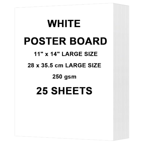 Lyuzecheean 11x14 Inch White Poster Board - 25 Sheets Heavyweight Craft Paper