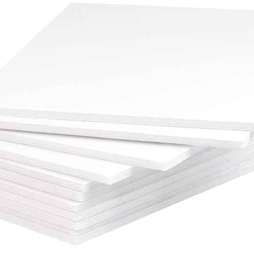Mat Board Center, Pack of 10 Acid-Free Foam Boards, 16x20 inch White Foam Boards, 1/8" Thick