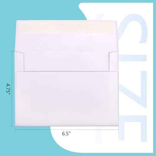 A6 Envelopes Self Seal 500 Pack - 4.75x6.5 White Invitation Envelopes Bulk for 4x6 Postcard, Wedding, RSVP, Thank You Notes, Announcements, Greeting Cards, Photos