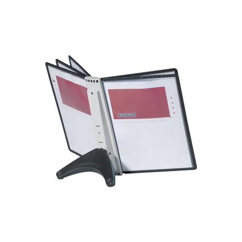 Durable Desktop Reference System with 5 Double-Sided Panels - Letter-Size 8.5" x 11" Inches - Black SHERPA SOHO Design - Desk Reference Organizer