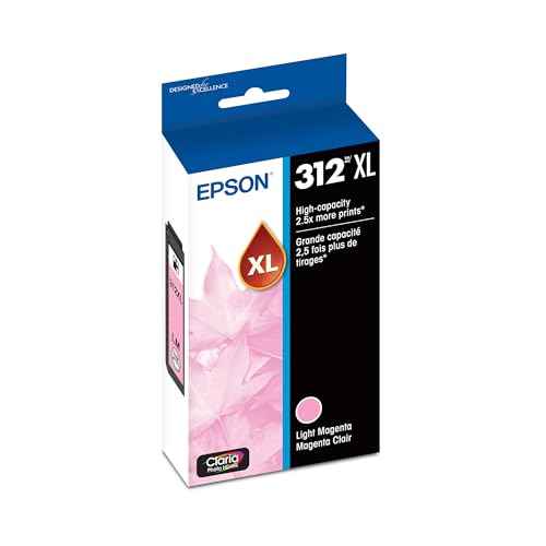 EPSON 312 Claria Photo HD Ink High Capacity Light Magenta Cartridge (T312XL620-S) Works with Expression Photo XP-8500, XP-8600, XP-8700, XP-15000