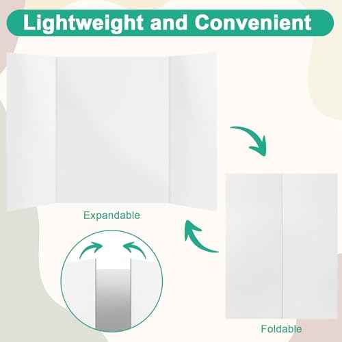 3PCS Trifold Poster Board, 21¡¿14 Inch tri fold Poster Boards, White Corrugated Project Boards for Artwork Showcase, Science Fairs, School Projects, Event Displays, and Business Presentations