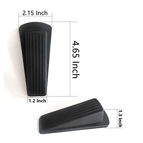 Lesunsul 6 Pack Rubber Door Stopper Wedge, Black – Fits 0.3–1.3 in Gaps, No-Drill, Heavy-Duty