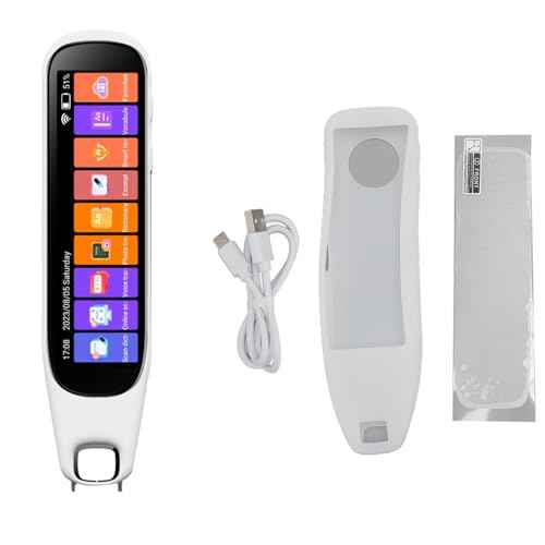 Translation Pen Scanner, Text to Speech Device, OCR Digital Pen Reader, Exam Reading Pen for Students, Dyslexia, Wireless Language Translator for Travelers & International Business Personnel (White)
