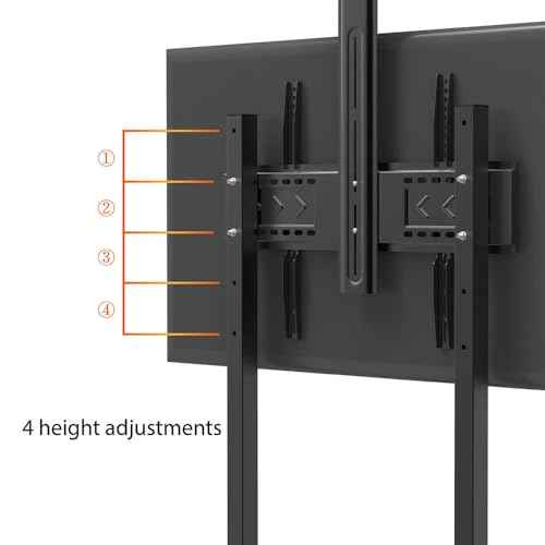 Rolling/Mobile TV Cart with Wheels for 32-65 Inch LCD LED 4K Flat Screen TVs, TV Floor Stand with Shelf Holds Up to 100 lbs | Adjustable Height Trolley Max VESA 600 x 400 mm.