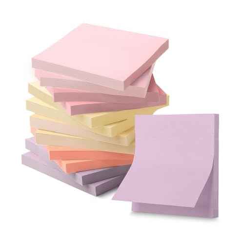 Mr. Pen- Sticky Notes, 3¡±x3¡±, 12 Pads, 600 Sheets, Colorful Sticky Notes 3x3, Sunset Sorbet