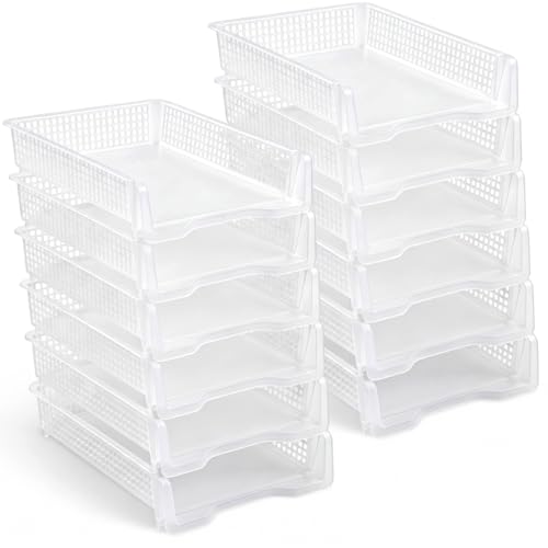 Geetery Clear Turn-In Trays Set of 12 for Classroom Organization