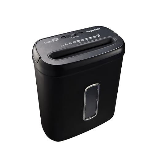 Amazon Basics 8-Sheet Cross Cut Paper & Credit Card Shredder - Black, Auto Shut-Off