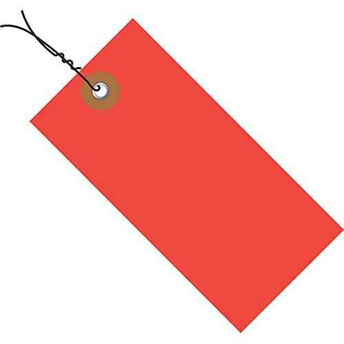 Aviditi TYVEK¢ç Wired Shipping Tags, 4 3/4' x 2 3/8', 12' Wire, Red, Water and Tear Resistant, Made with Spunbonded Olefin, with Metal Eyelet, Color Code Your Shipments with Vibrant Tags, Case of 100