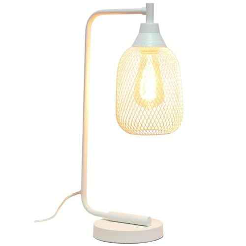 Elegant Designs LD1060-WHT Mesh Wire Table Desk Lamp, Matte White