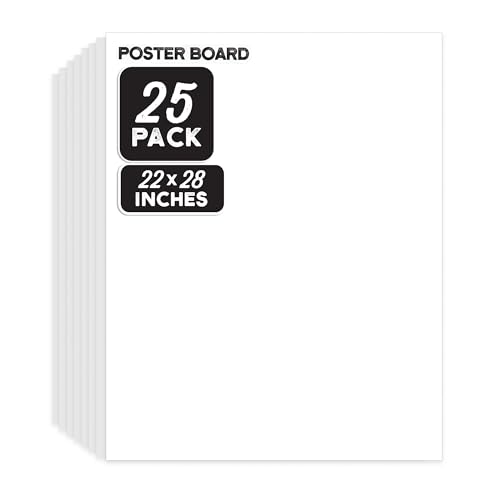 ArtSkills Large White Poster Board, 22¡± x 28¡±, Bulk Poster Boards for Classrooms, Sign Making & Science Fair Board Supplies, 25-Pack