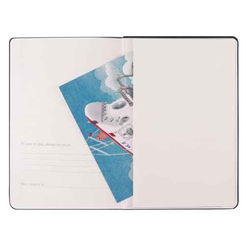 Comix Lined Journal Notebook for Women Men, Journaling Notebooks for Office School Home, 240 Pages, 5.5" x 8.3", College Ruled, A5, Hardcover, Black