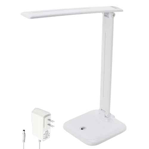 LED Desk Lamp, Desk Lamp for College Dorm Room, Home, Office - 9W 650lm 3 Brightness Levels, Sensitive Control Dimmable Table Lamp for Reading, Crafting, Sewing (Cosmo White)