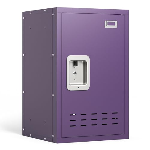 KAER Metal Storage Locker, Lockable Cabinet, 24" H Organizer for Bedroom, School, Office, Playroom, Daycare, Garage (Purple)
