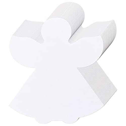 72 Pcs Angel Cutouts - White Paper Angel Shapes for Christmas Winter Celebration Decor, 5.1x6
