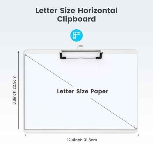 Horizontal Plastic Clipboards, Acrylic Clear Clip Board 8.5x11 for Classroom, Students, Kid, Size 9 x 12.5 in, Landscape Layout, Office & School Supply(Pack of 30)