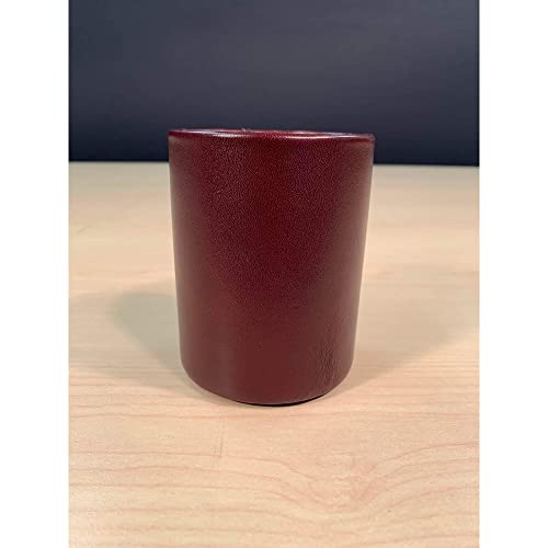 Dacasso Burgundy Leather Round Pencil Cup
