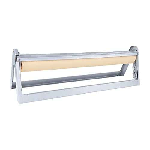 BISupply Butcher and Wrapping Paper Cutter Dispenser - 24in Craft Paper Roll Holder Stand and Cutter for Kitchen Storage
